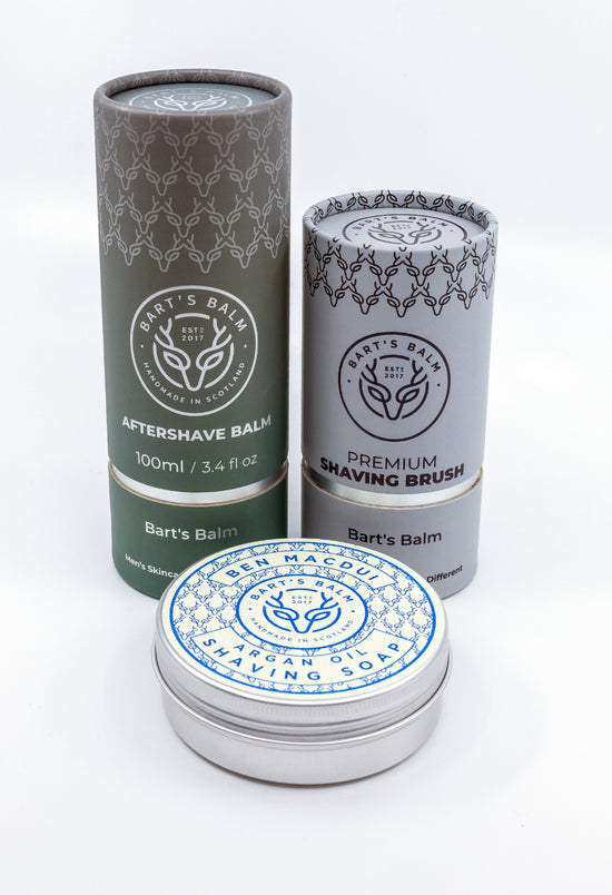 BLACK FRIDAY SAVING - Ben Macdui Shaving Soap, Aftershave Balm and Shaving Brush Set