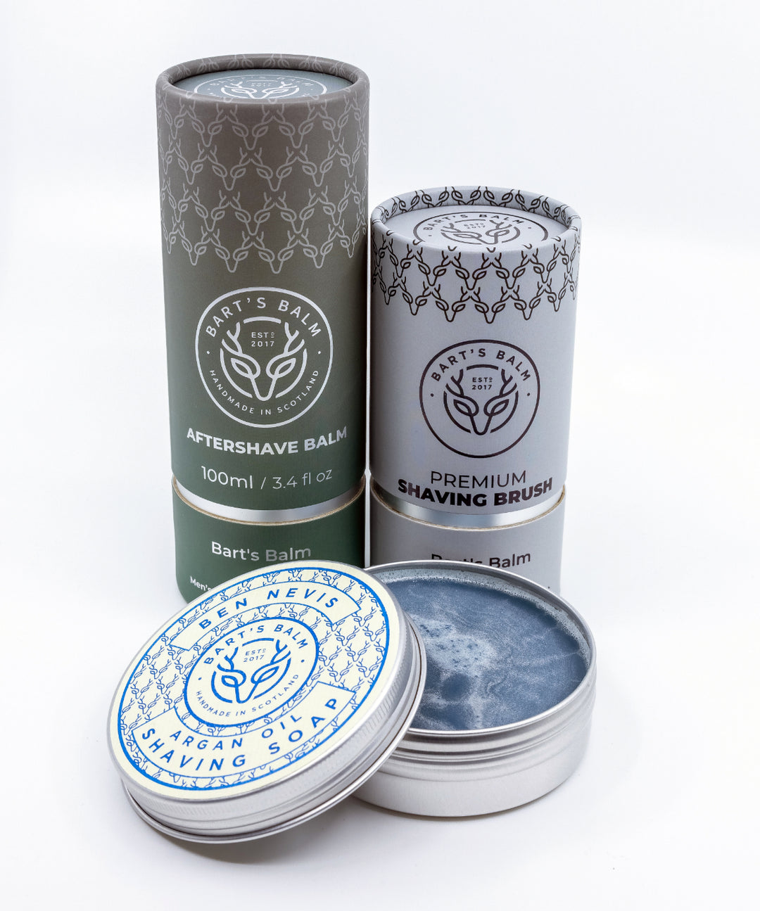 Ben Nevis Shaving Soap, Aftershave Balm and Shaving Brush Set