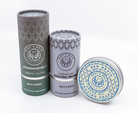 BLACK FRIDAY SAVING - Ben Nevis Shaving Soap, Aftershave Balm and Shaving Brush Set